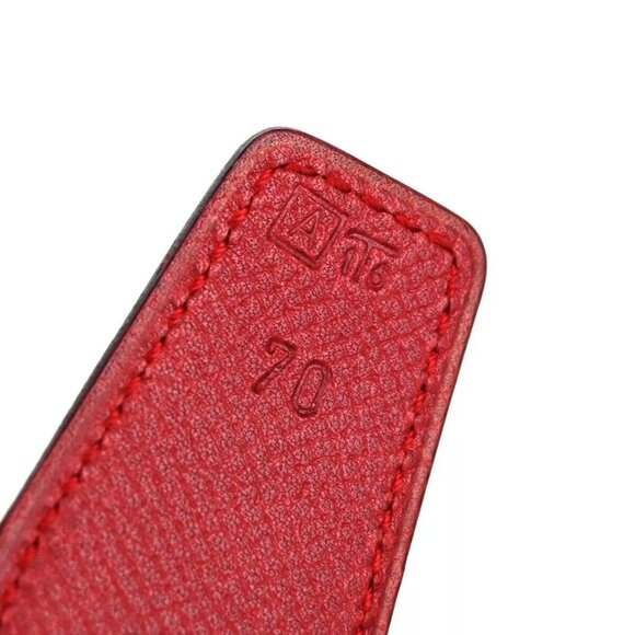 HERMES H Logo Constance Reversible Buckle Belt #70 Leather Black Red 72RH304 - Picture 5 of 12